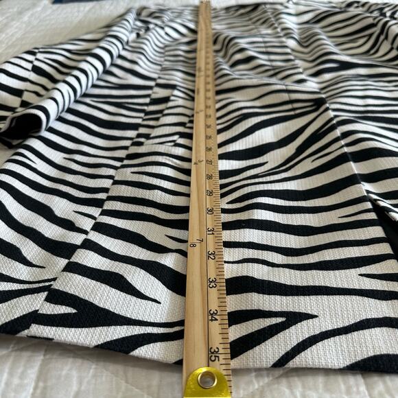 Talbots Women Plus Zebra Print Cotton Blend Collarless Longline Blazer Size 14W - Picture 10 of 13